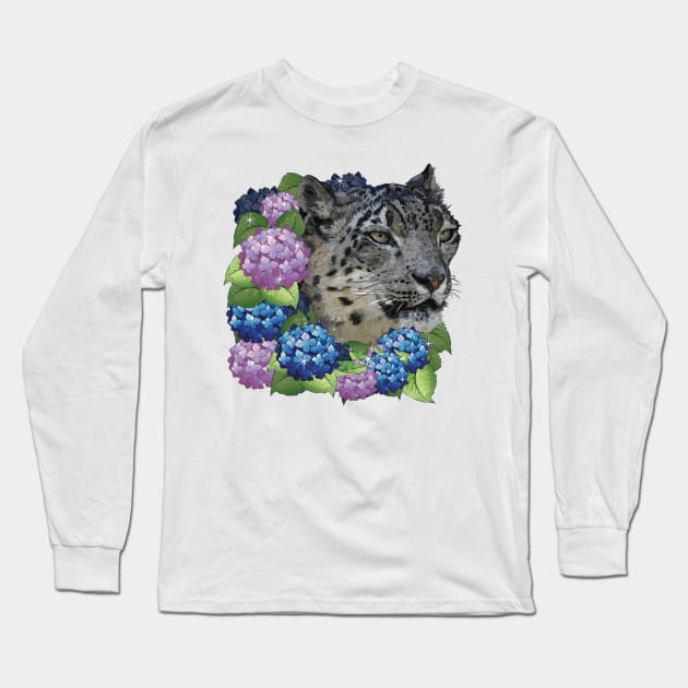 Snow Leopard Long Sleeve T-Shirt by obscurite